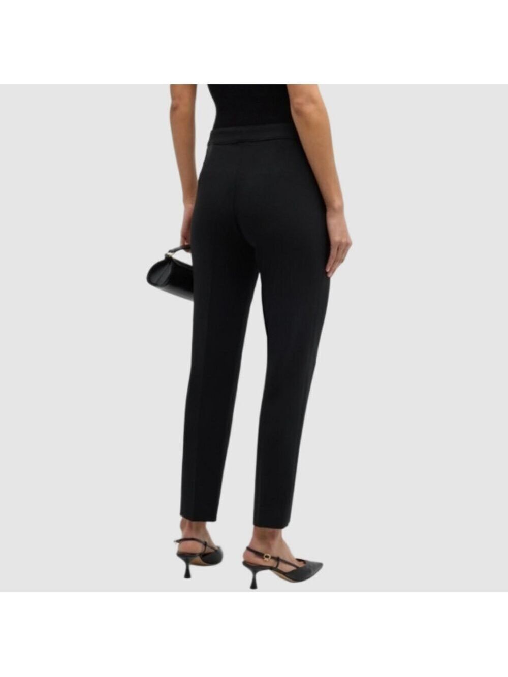 St. John Stretch Cotton Spandex High Rise Ankle pants in Black Size 14 - Picture 2 of 10